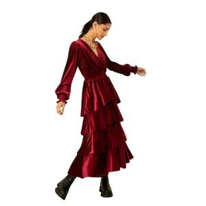 Hale Bob Eleanor Velvet Maxi Dress Size Medium NWT